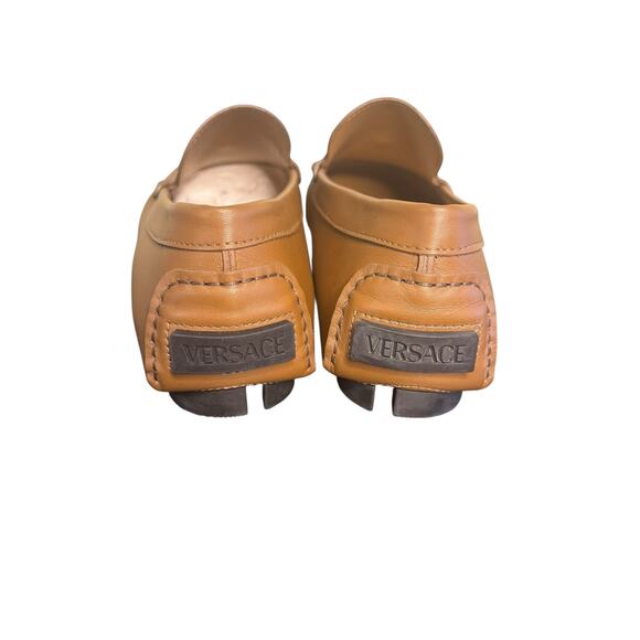 Versace NIB Medusa Biggie Driver Loafers in Dark Toffee Size 44 - Picture 9 of 12